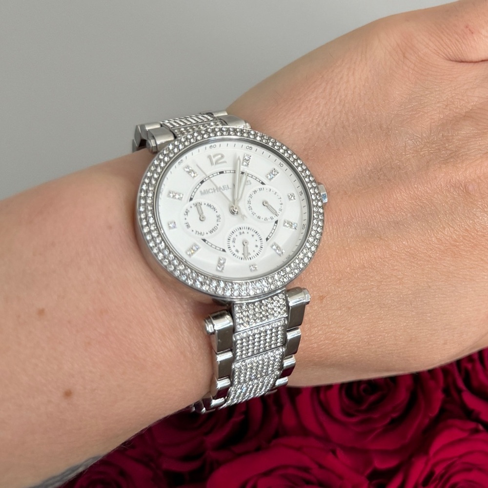 Michael Kors Watch Rhinestone Silver MK7085 - Picture 11 of 13